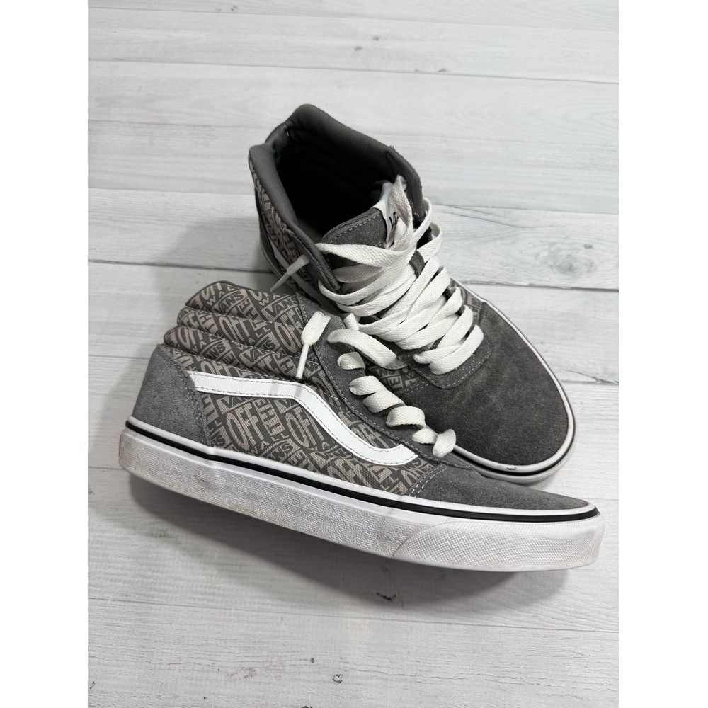 Vans Ward Hi Men Suede Skate Shoes grey off the wall print men's 8